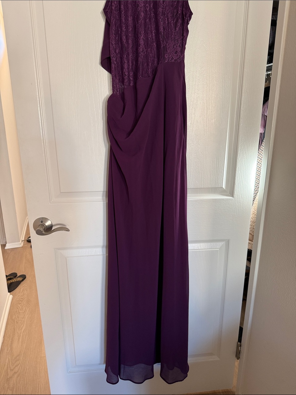 Meshki Arra Chiffon And Lace Halter Maxi Dress - Plum - Picture 11 of 13